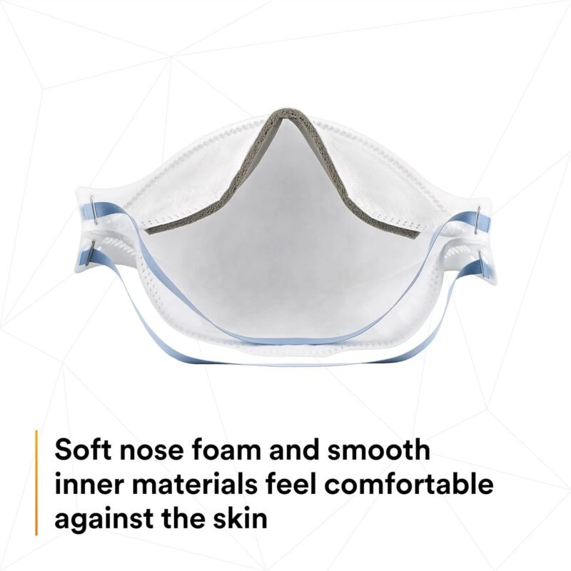 3M Aura Particulate Respirator 9205+, N95, Pack of 20 Disposable Respirators, Individually Wrapped, 3 Panel Flat Fold Design Allows for Facial Movements, Comfortable, NIOSH Approved, Smoke - Image 8