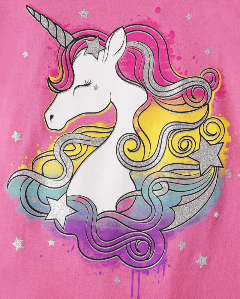 The Children's Place Girls' Unicorn Short Sleeve Graphic T-Shirts, Multipack - Image 3