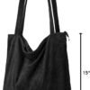Iioscre Corduroy Tote Bag for Women,Hobo HandBags with Zipper,Large Capacity Casual Shoulder Handbags with Inner Pockets - Image 8