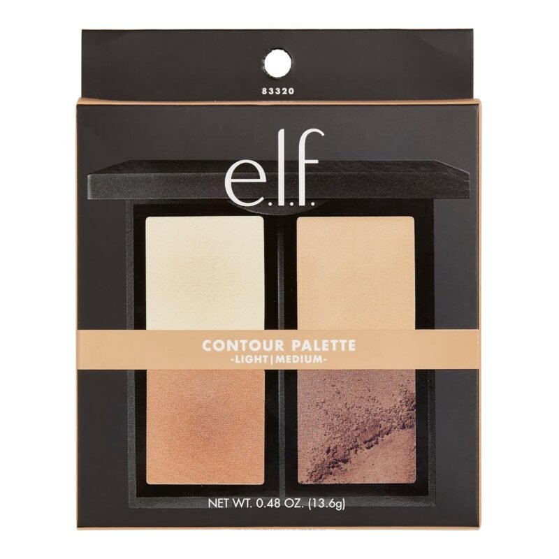 e.l.f. Contour Palette, 4 Shades, Customizable, Easy to Apply, Sculpts, Shades, Brightens, Light/Medium, Infused with Vitamin E, All-Day Wear, 0.56 Oz - Image 3
