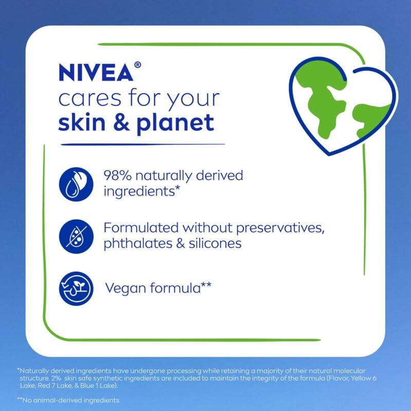 NIVEA Lip Care, Fruity Tinted Lip Balm Variety Pack, Cherry, Strawberry, Blackberry and Watermelon Flavors, 3-in-1 Moisture, Repair and Color, 0.17 Oz Stick, Pack of 4 - Image 11