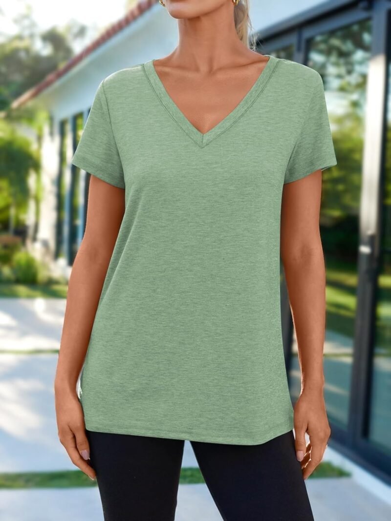AUTOMET T-Shirts Short Sleeve V Neck Tees Tops for Women Fashion Trendy Lightweight Soft Casual Summer Outfits Clothes 2025 - Image 2