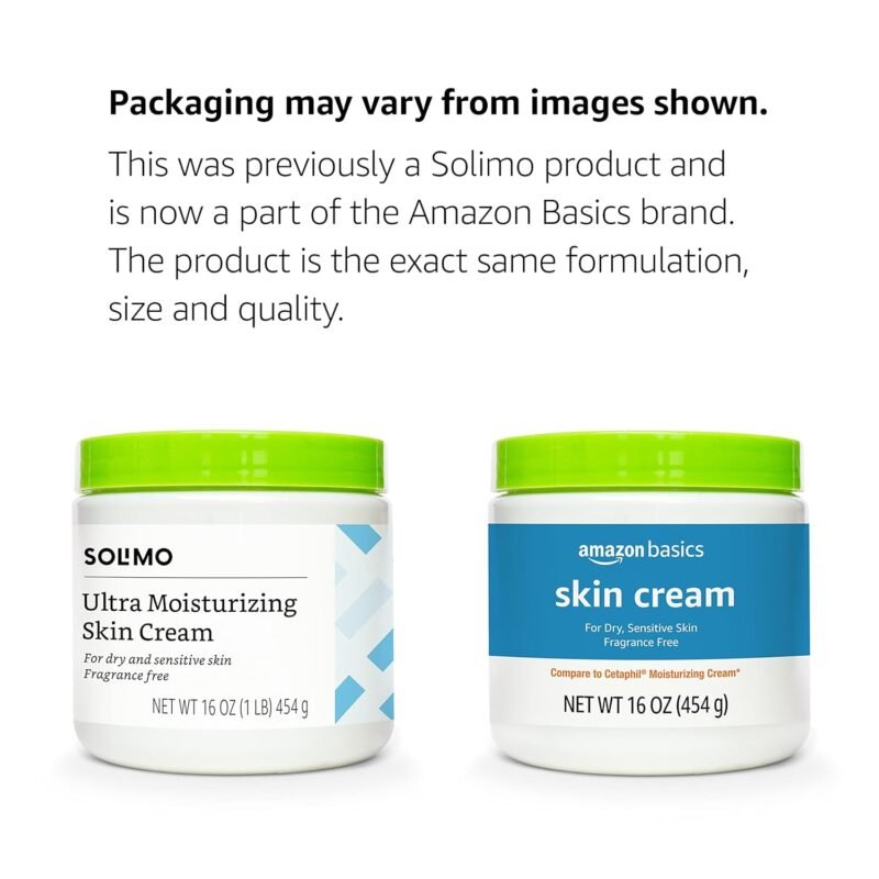 Amazon Basics Ultra Moisturizing Skin Cream for Dry & Sensitive Skin, Dermatologist Tested, Fragrance Free, 16 Ounce, 1 Pound (Pack of 1) (Previously Solimo) - Image 2