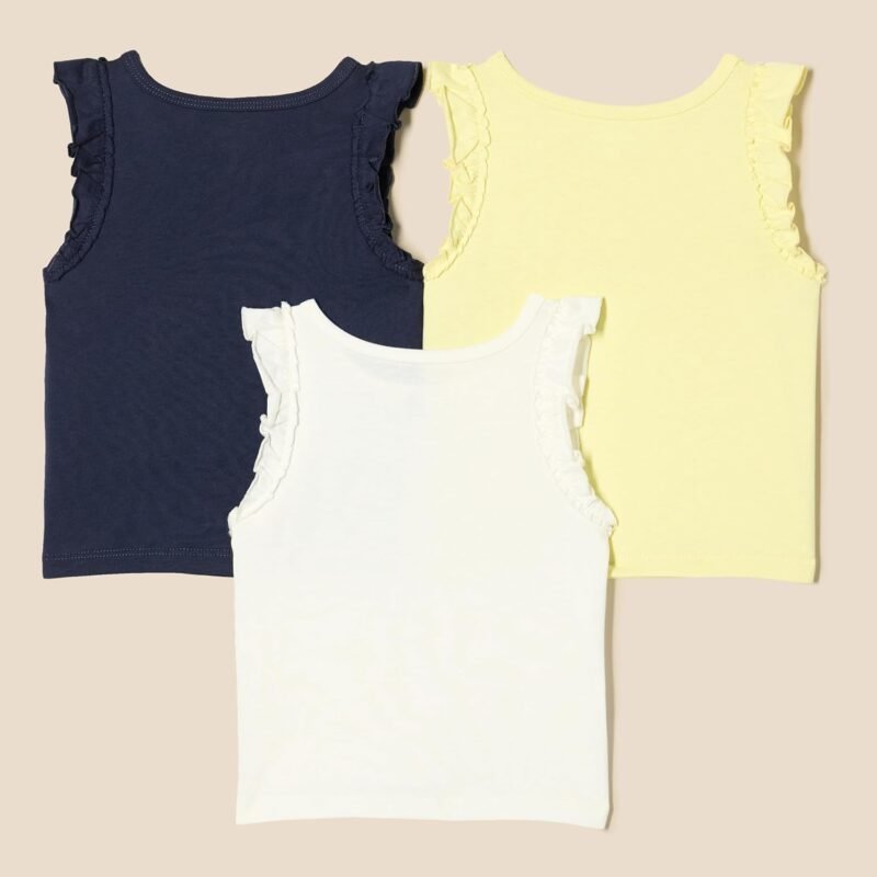 Amazon Essentials Girls and Toddlers' Ruffle Tank Tops, Pack of 3 - Image 2