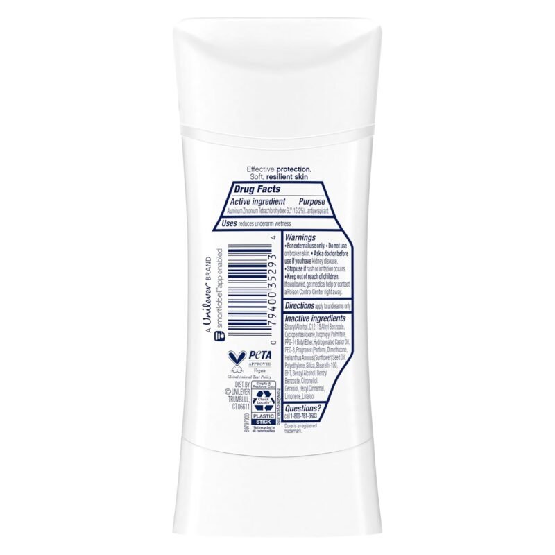 Dove Advanced Care Antiperspirant Deodorant Stick Beauty Finish 4 Count for helping your skin barrier repair after shaving 2.6 oz - Image 2