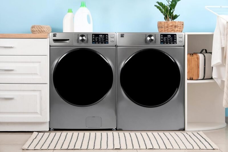 Kenmore 8.0 cu. ft. Front Load Electric Dryer with Wrinkle Guard & Accela Steam to Reduce Wrinkles, Static & Odors - Sanitize Dry, Smart Sensor Drying - LED - ENERGY STAR Certified - Metallic Silver - Image 2