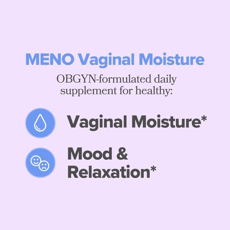 MENO Vaginal Moisture Support Capsules – OBGYN-Formulated to Support Healthy Vaginal Moisture, Mood & Relaxation – Hormone-Free Supplements with Maca Root & Fenugreek Seed Extract – 30 Servings - Image 2