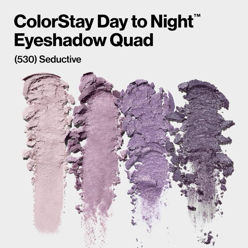 Revlon ColorStay Day to Night Eyeshadow Quad, Longwear Shadow Palette with Transitional Shades and Buttery Soft Feel, Crease & Smudge Proof, 530 Seductive, 0.16 Oz - Image 2