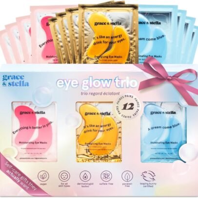 grace & stella Under Eye Patches - Mothers Day Gifts for Mom, Birthday Gifts for Women (12 pairs) Gift for Her - Vegan Eye Masks for Puffy Eyes & Dark Circles - Anniversary,...