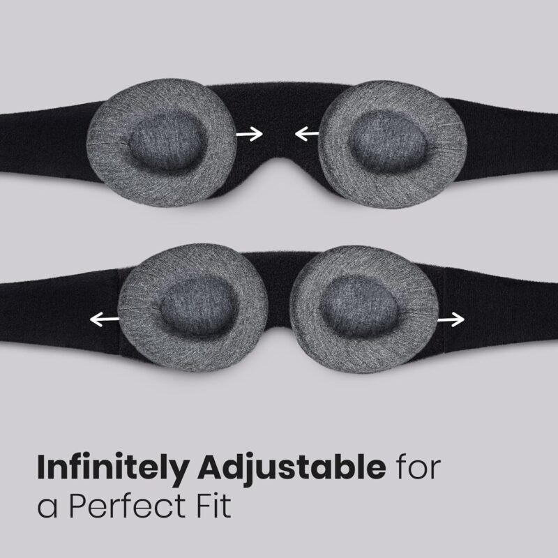 Manta Sleep Mask - 100% Light Blocking, Adjustable Sleeping Mask with Detachable Eye Cups, Ultra Comfortable for Women & Men, Zero Pressure on Lashes, Perfect for Travel/Shift Work - Image 5