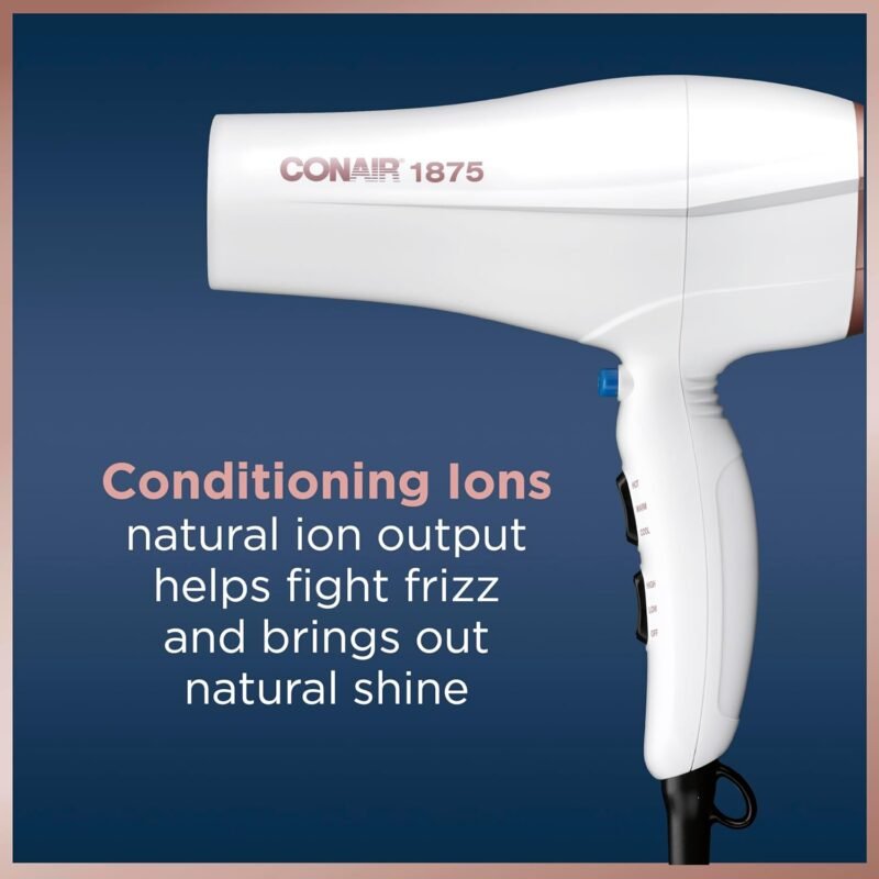 Conair Double Ceramic Hair Dryer with Diffuser | Blow Dryer with Ionic Conditioning | Includes Diffuser and Concentrator | Amazon Exclusive - Image 7