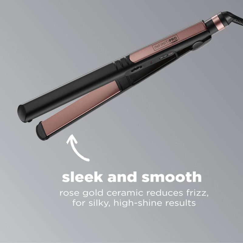 CONAIR INFINITIPRO Rose Gold Ceramic Flat Iron, 1-inch - Image 2