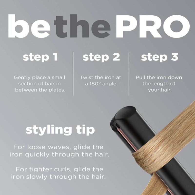 CONAIR INFINITIPRO Rose Gold Ceramic Flat Iron, 1-inch - Image 5