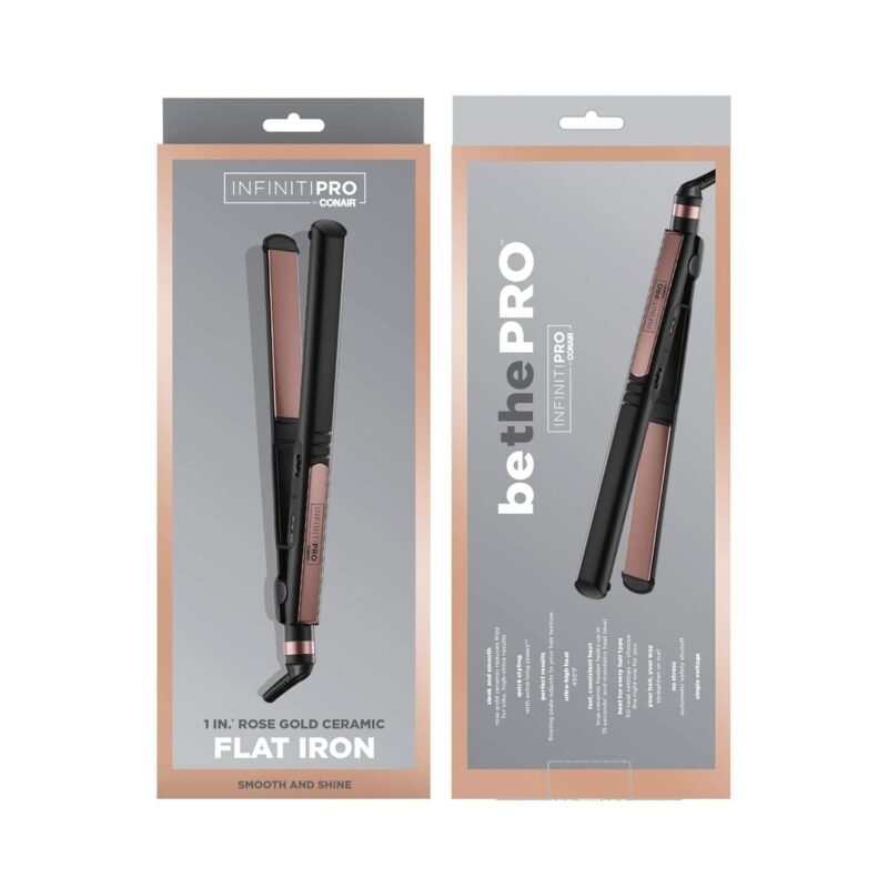 CONAIR INFINITIPRO Rose Gold Ceramic Flat Iron, 1-inch - Image 7
