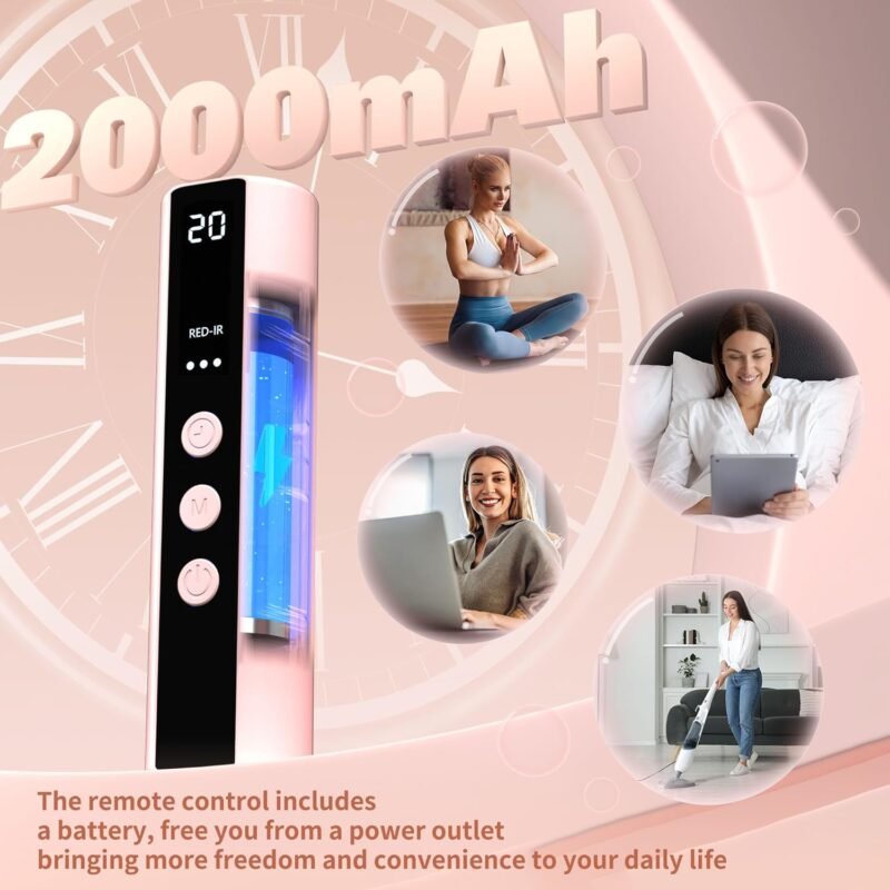 LED Face Mask Light Therapy, 4 Modes Portable Red Light Therapy for Face with 2000mAh Rechargeable Remote, Blue, Orange, 850NM Infrared & Red Light Mask, 400 LEDs for Anti-Aging, at Home - Image 6