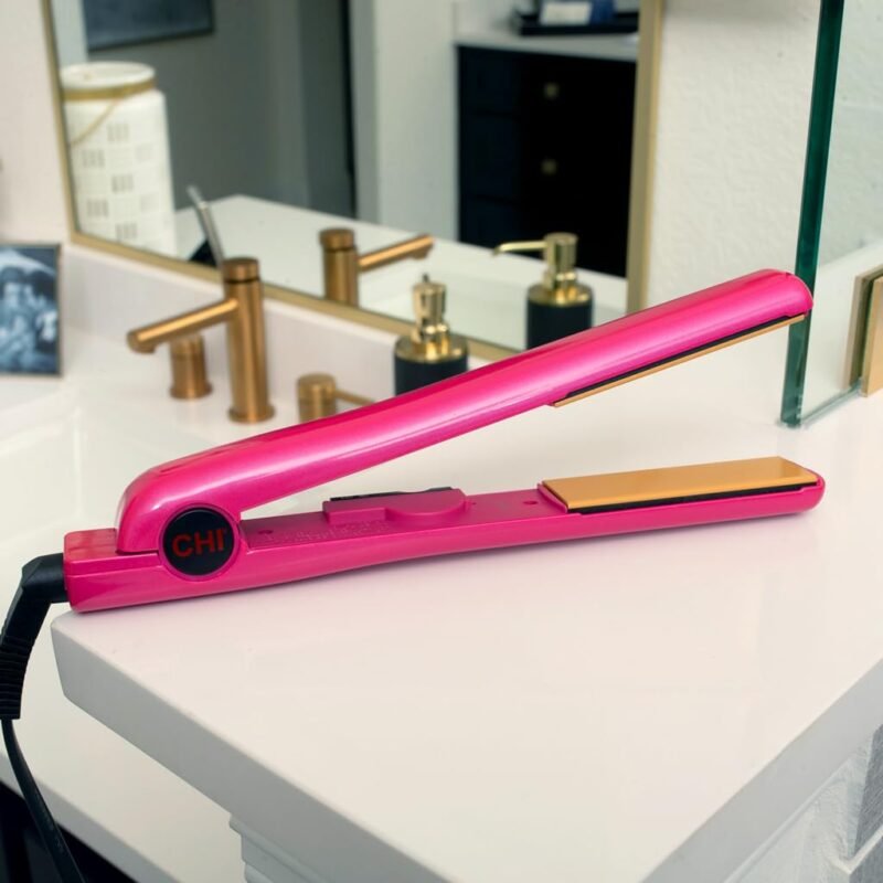 CHI Tourmaline Ceramic Hair Straightening Flat Iron | 1" Plates | Pure Pink | Professional Salon Model Hair Straightener - Image 6
