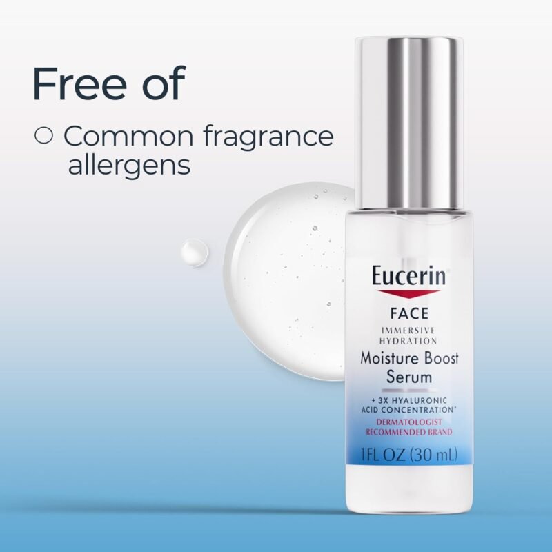 Eucerin Face Immersive Hydration Moisture Boost Face Serum, Ultra-Lightweight Hyaluronic Acid Serum Smooths Fine Lines and Wrinkles, 1 Fl Oz Bottle - Image 7
