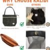 KALIDI Women Corduroy Tote Bag Zipper Casual Tote's Handbag Big Capacity Shoulder Bag with Pockets - Image 5