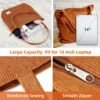 KALIDI Women Corduroy Tote Bag Zipper Casual Tote's Handbag Big Capacity Shoulder Bag with Pockets - Image 6