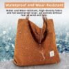 KALIDI Women Corduroy Tote Bag Zipper Casual Tote's Handbag Big Capacity Shoulder Bag with Pockets - Image 9
