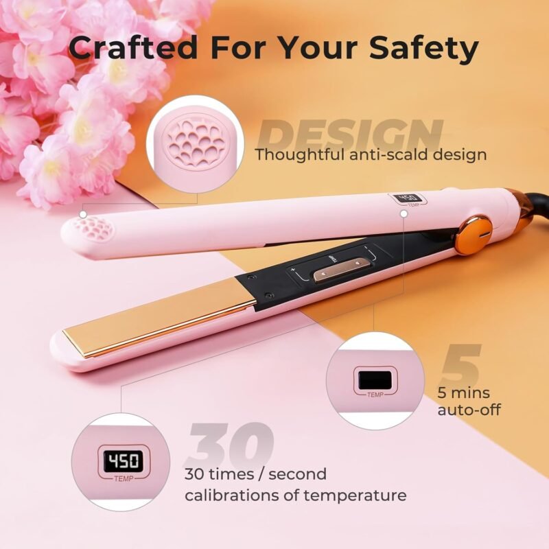 TYMO Flat Iron Hair Straightener and Curler 2 in 1 with 10s Fast Heating, 1 Inch Professional Titanium Straightening Curling Iron with 32 Adjustable Temp and Automatic Shut Off - Image 7