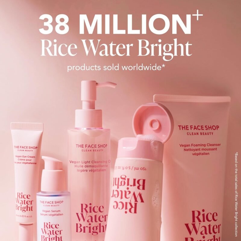 The Face Shop Rice Water Bright Light Facial Cleansing Oil, Daily Makeup Remover, Oil Cleanser, Vegan, Korean Skin Care with Jojoba Oil, Face Pore Cleanser, 150ml - Image 9
