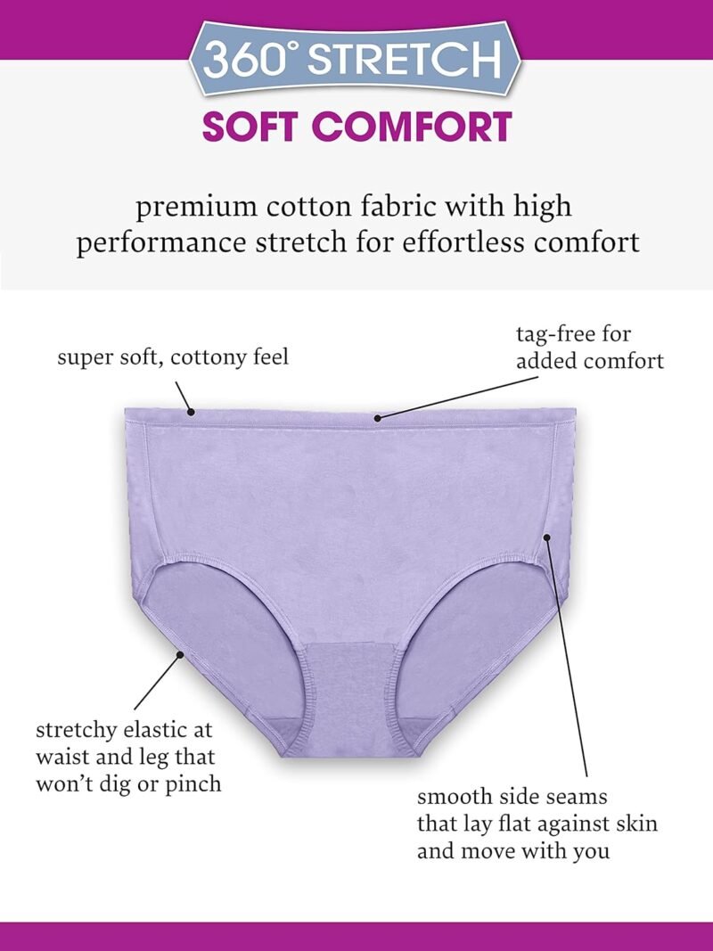 Fruit of the Loom Women's 360° Stretch Underwear, High Performance Stretch for Effortless Comfort, Available in Plus Size - Image 5