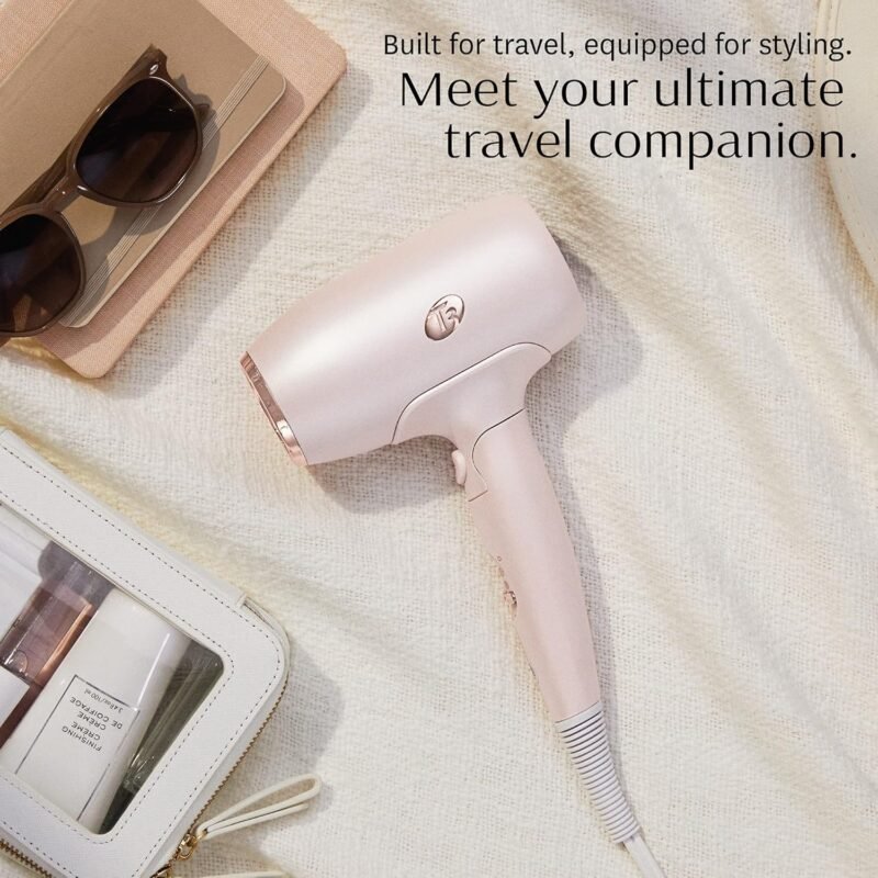 T3 Afar Lightweight Travel-Size Hair Dryer with Auto Dual Voltage, Folding Handle, Fast Drying, Lightweight and Ergonomic, Frizz Smoothing, Multiple Heat and Speed Combinations - Image 7