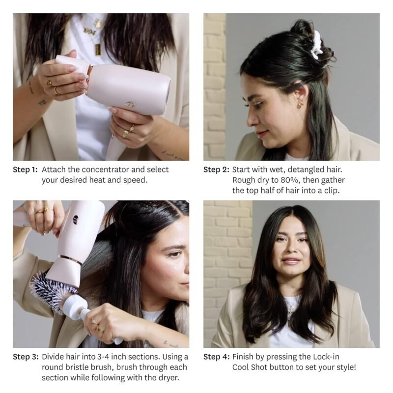 T3 Afar Lightweight Travel-Size Hair Dryer with Auto Dual Voltage, Folding Handle, Fast Drying, Lightweight and Ergonomic, Frizz Smoothing, Multiple Heat and Speed Combinations - Image 11