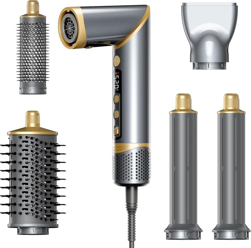 Easywave Air Wrap Hair Styler: Flexible 5 in 1 Styling & Drying System, Professional Hot Air Brush Set for Fast Drying, Curling, Volumizing, Smoothing & Styling, Oval Brush, Concentrator - Image 9