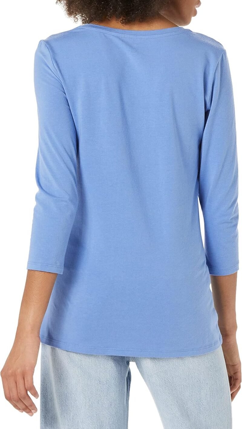 Amazon Essentials Women's Regular-Fit 3/4 Sleeve V-Neck T-Shirt (Available in Plus Size), Multipacks - Image 3