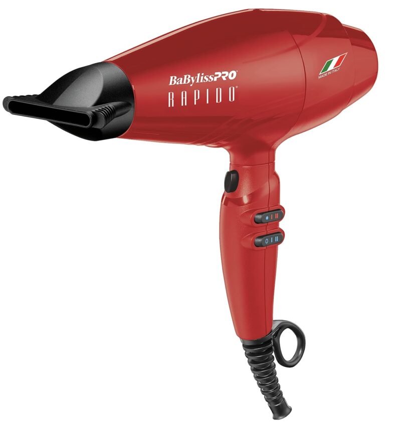 BaBylissPRO Nano Titanium Italian Rapido Hair Dryer - Professional, Lightweight 2000 Watt Blow Dryer - Image 4