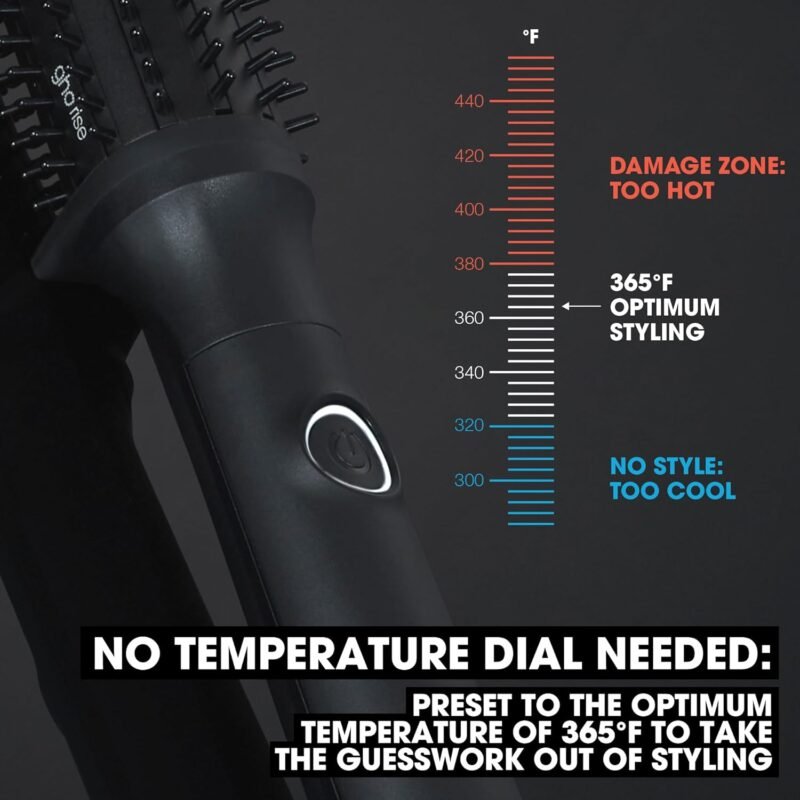 ghd Rise Volumizing Hot Hair Brush - Professional 1.25” Hot Brush for Dry Hair with Maximum Root Lift, 2x Volume, 365ºF Safe Styling Temperature Technology and Auto Sleep Mode - Black - Image 3