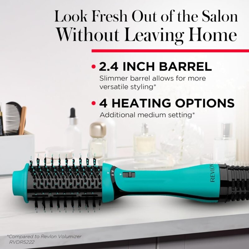 REVLON One Step Volumizer Plus Hair Dryer and Styler | More Volume, Less Damage, and More Styling Control for Easy and Fast Salon-Style Blowouts, Plus Travel Friendly (Teal) - Image 6