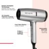 REVLON Dry Max Hair Dryer with Diffuser for Natural Curls| Prevents Frizz, Speeds Drying Time, and Reduces Damage, Plus Concentrator for Precise Styling, 1875 Watts (Silver) - Image 5