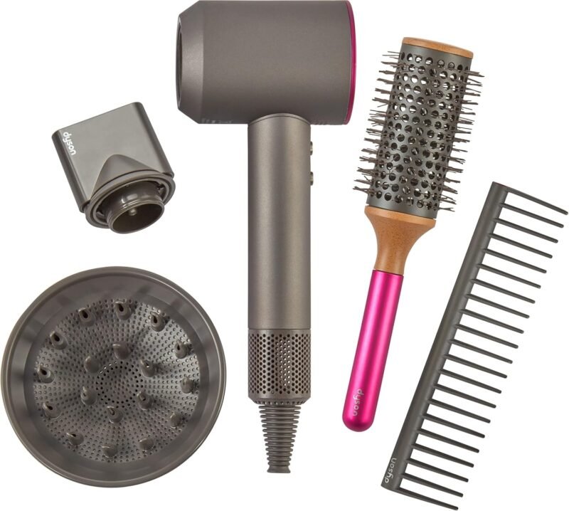 Casdon 73252 Dyson Supersonic Styling Set | Interactive Toy Hairdryer for Children Aged 3 Years & Up | Looks and Works Like The Real Thing, Grey - Image 9