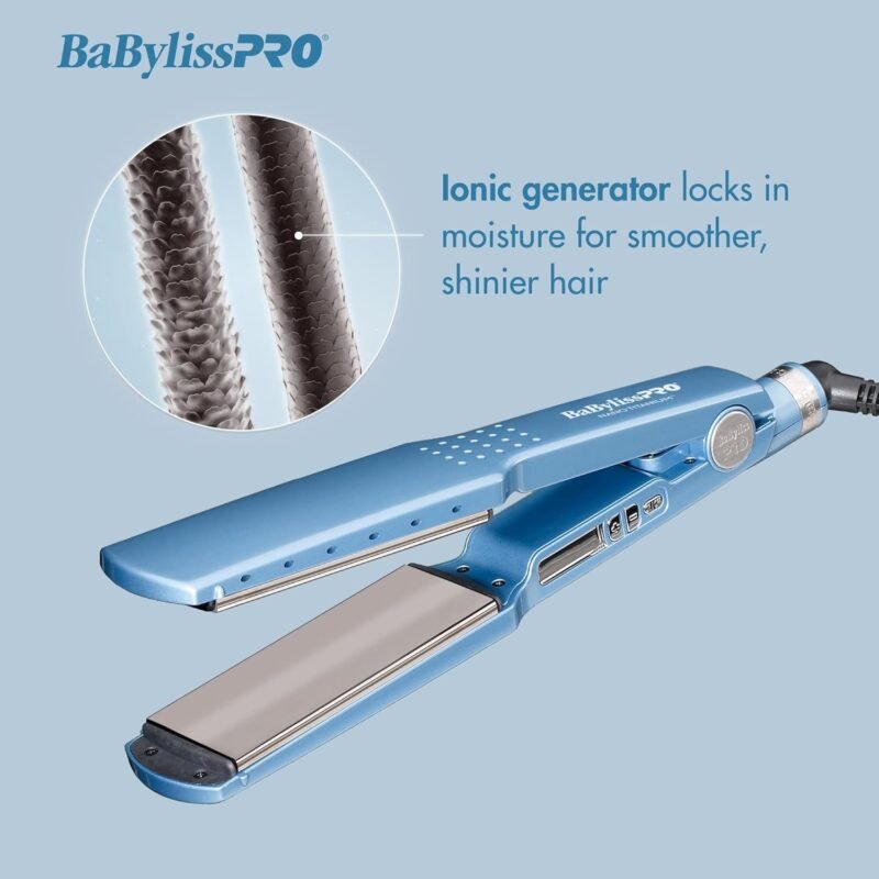 BabylissPRO Nano Titanium Ionic Hair Straightener, Professional Flat Iron For All Hair Types - Image 2