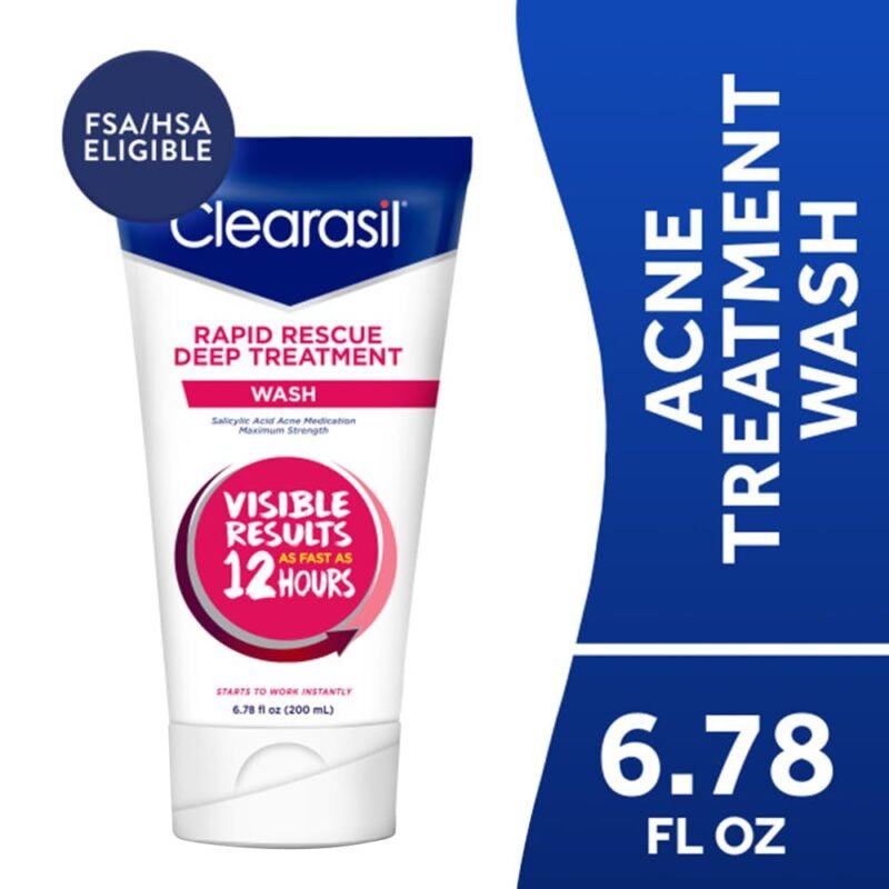 Clearasil Rapid Rescue Deep Treatment Acne Face Wash, Maximum Strenght with 2% Salicylic Acid Acne Medication, Acne Facial Cleanser, 6.78 fl oz - Image 2