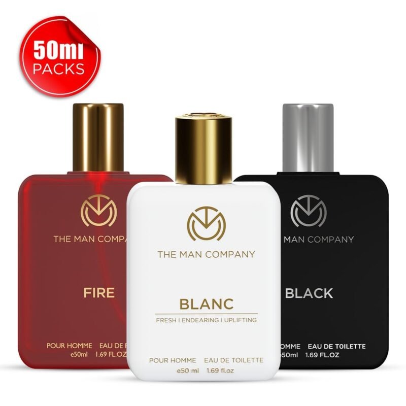 Set of 3 Eau de Toilette Trio, 50ml each - Fire, Blanc, Black | Perfume for Men | Premium Luxury Long-Lasting Perfume Spray | Gift for Him - Image 2