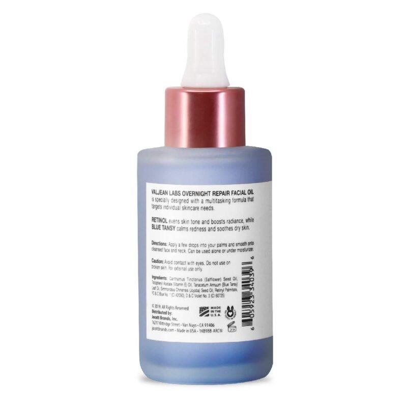 VALJEAN LABS Overnight Repair Facial Oil | Retinol and Blue Tansy | Helps to Even Skintone, Calm and Soothe Redness | Cruelty Free, Vegan, Made in USA (1.83 oz) - Image 2