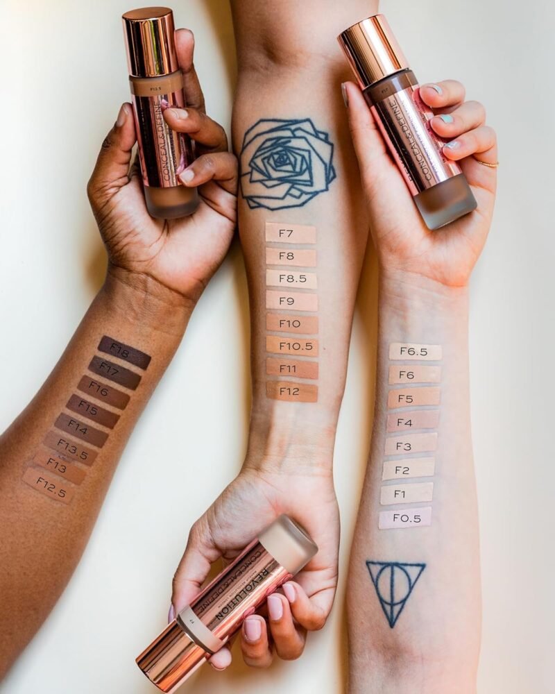 Revolution Beauty, Conceal & Define Foundation, Full Coverage, Long-Lasting Matte Finish, Vegan & Cruelty Free, F7 Medium Skin Tones, 0.8 Fl.Oz. - Image 5