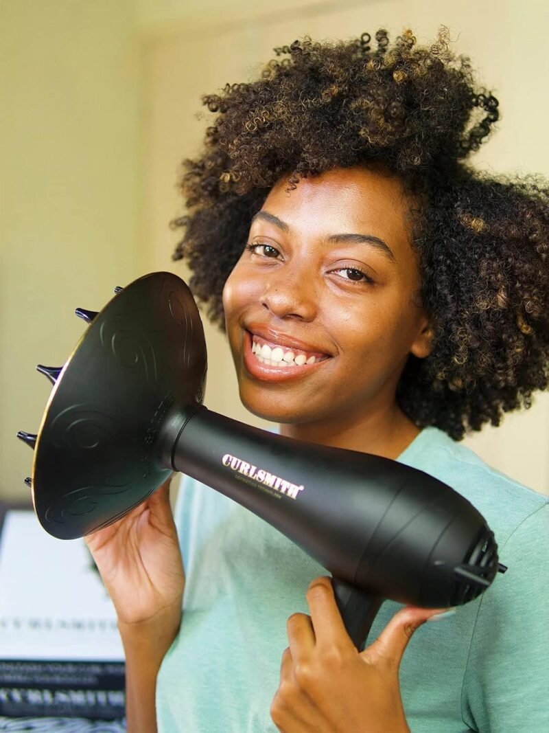 CURLSMITH Defrizzion Hair Dryer, for Curly Hair, with Extra Large 8" Diffuser for Fast Drying, 2 Speeds, 3 Heat Settings, Sustained Cool Setting with Minimal Heat Impact - Image 4