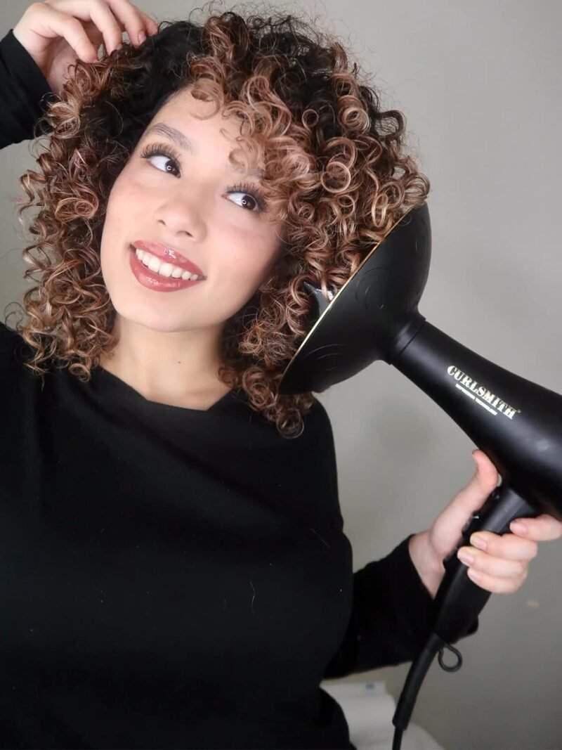 CURLSMITH Defrizzion Hair Dryer, for Curly Hair, with Extra Large 8" Diffuser for Fast Drying, 2 Speeds, 3 Heat Settings, Sustained Cool Setting with Minimal Heat Impact - Image 5