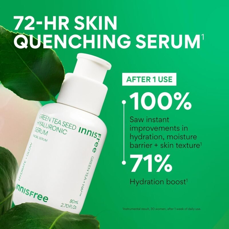 innisfree Green Tea Seed Hydrating Serum with Hyaluronic Acid & Niacinamide, Korean Face Serum for Glow - Image 3