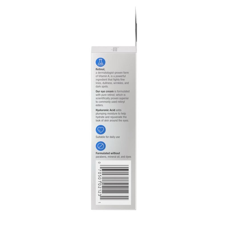 Neutrogena Rapid Wrinkle Repair Retinol Eye Cream for Dark Circles, Daily Anti-Aging Under Eye Cream with Retinol & Hyaluronic Acid to Fight Fine Lines, Wrinkles, & Dark Spots, 0.5 fl. oz - Image 3