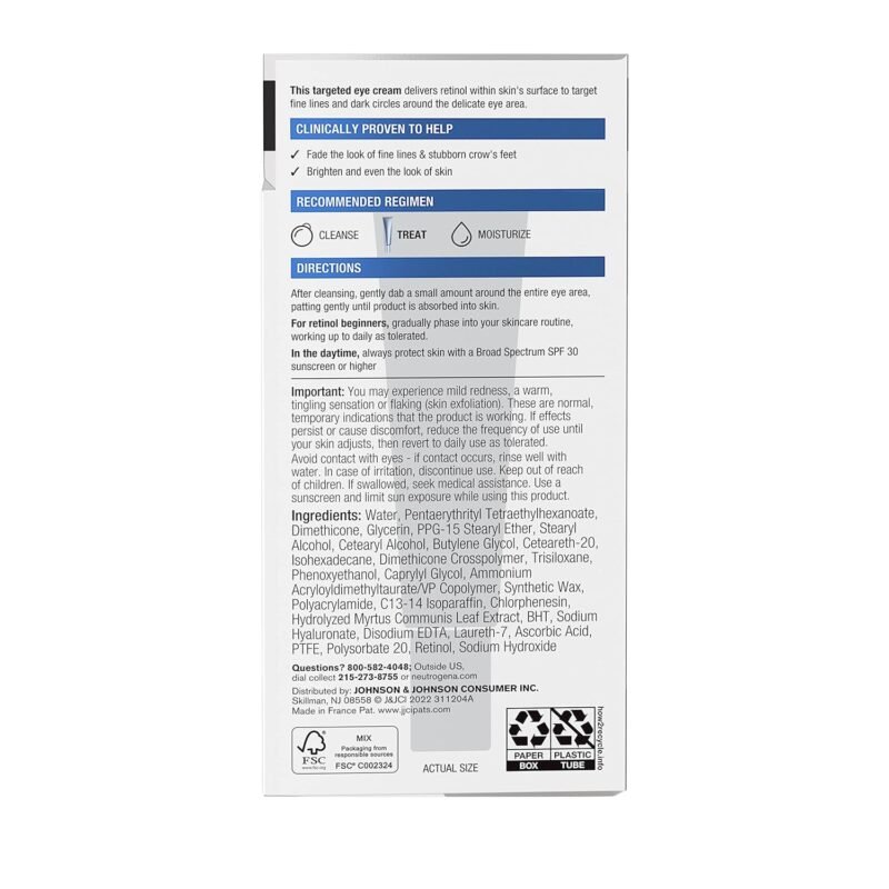 Neutrogena Rapid Wrinkle Repair Retinol Eye Cream for Dark Circles, Daily Anti-Aging Under Eye Cream with Retinol & Hyaluronic Acid to Fight Fine Lines, Wrinkles, & Dark Spots, 0.5 fl. oz - Image 9