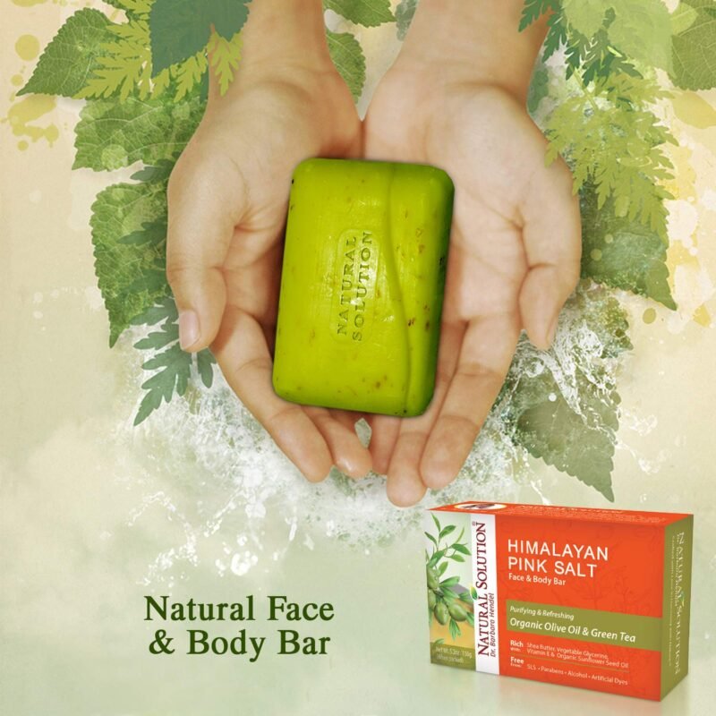 Natural Solution Himalayan Pink Salt Body Soap Bar - Moisturizing and Hydrating with Olive Oil and Green Tea, Gentle Cleanser for All Skin Types, 1 Piece for Soft Skin - Image 4