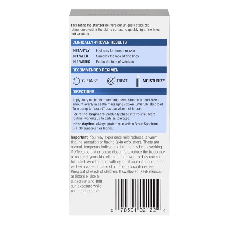 Neutrogena Rapid Wrinkle Repair Retinol Night Face Moisturizer, Daily Anti-Aging Face Cream with Retinol & Hyaluronic Acid to Fight Fine Lines & Wrinkles, 1 fl. oz - Image 7