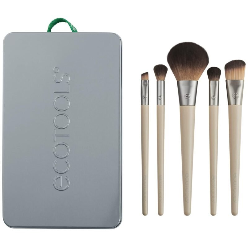 EcoTools Makeup Brush Set for Eyeshadow, Foundation, Blush, and Concealer with Bonus Storage Case, Start the Day Beautifully, Travel Friendly, 6 Piece Set - Image 9