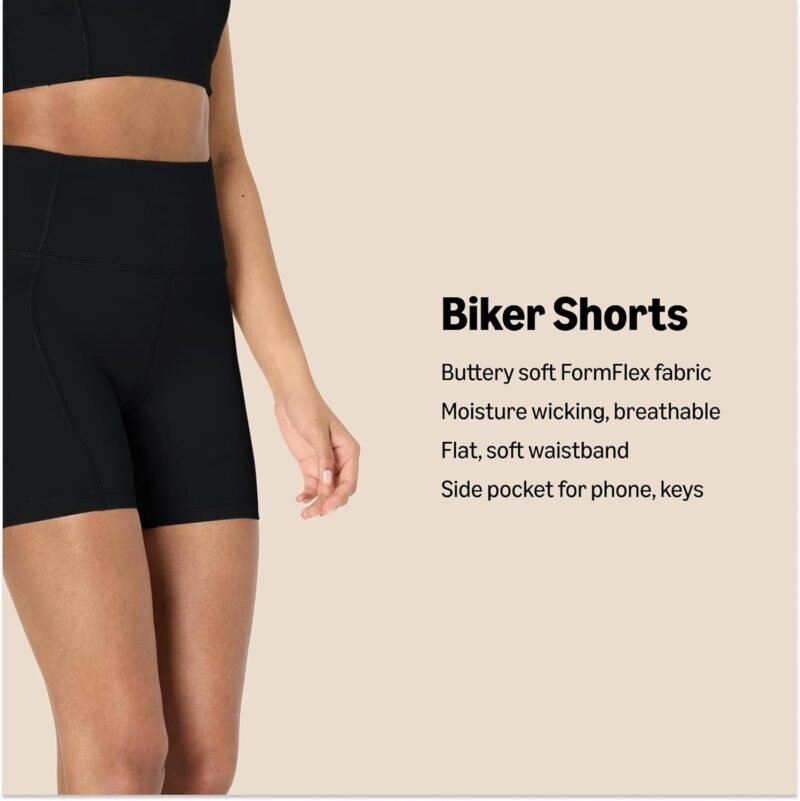 Amazon Essentials Women's Active FormFlex Buttery Soft High Waist 5" Biker Shorts with Pockets - Image 2